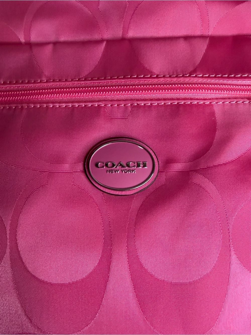 Coach Hot Pink Signature Nylon Crossbody Messenger Bag Y2K - Picture 4 of 15